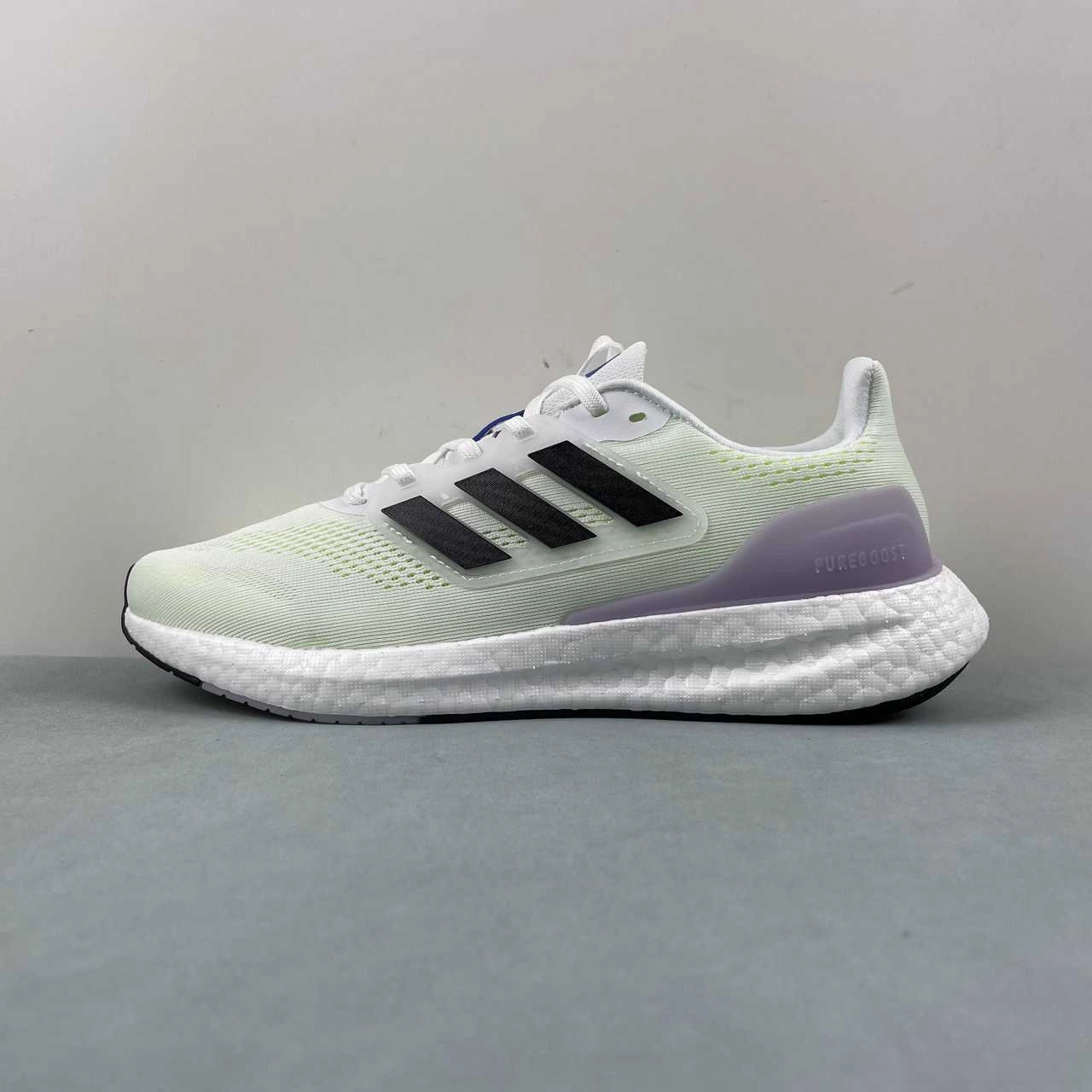 Adidas Pureboost 23 White Black Silver Dawn IF2398 sprinting footwear Padded collar