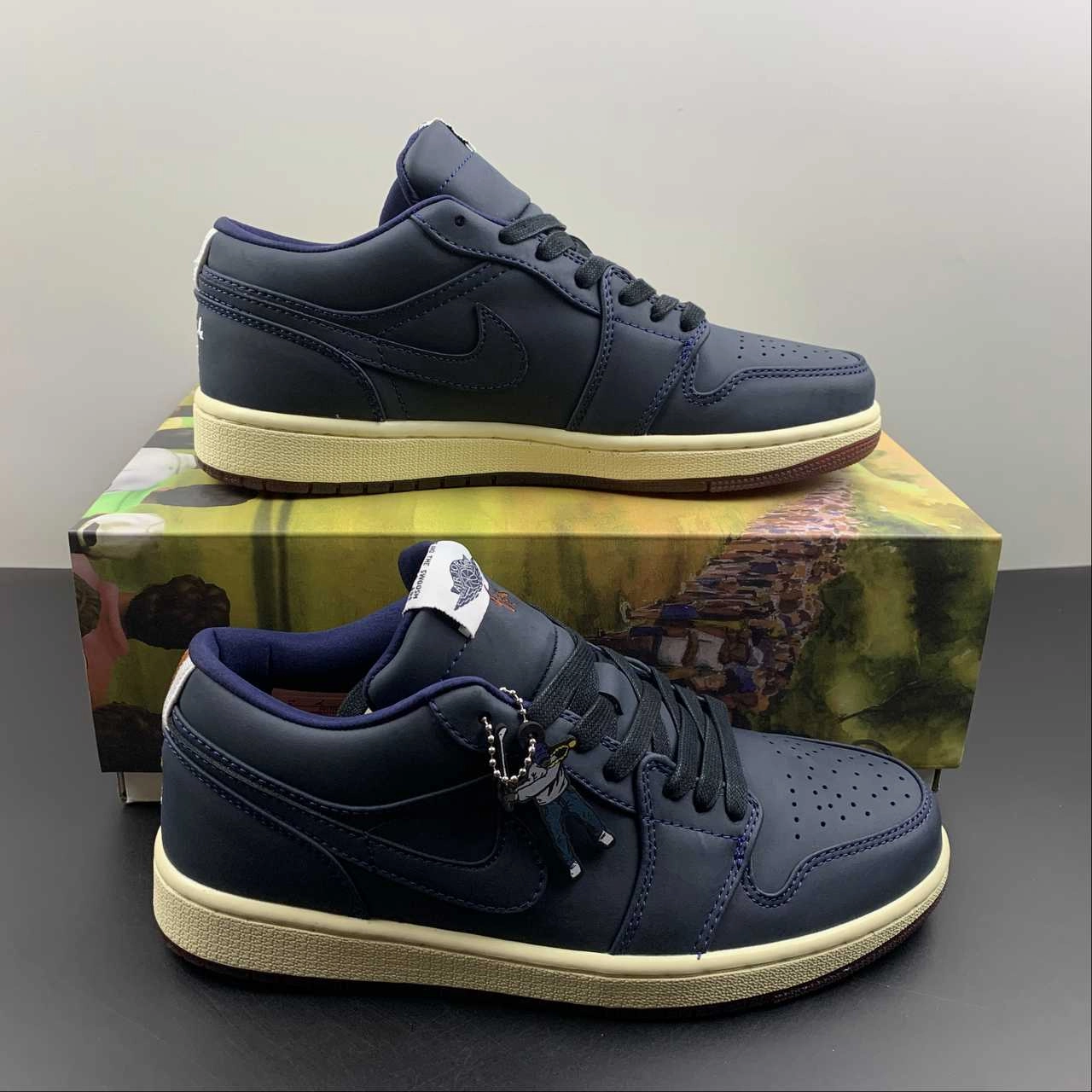 Stabilizing Shank Torsional Stability System Air Jordan 1 Low Eastside Golf Out of the Mud Midnight Navy Burnt Sunrise DV1759-448