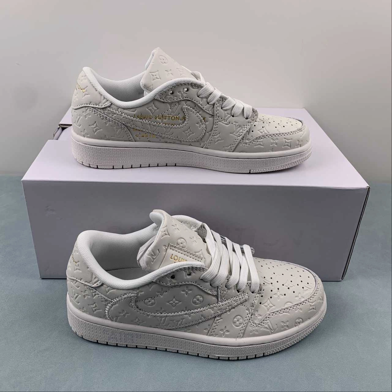 Off-White x Travis Scott x LV x Air Jordan 1 Low White MS0232 Flex Fit Action Ready
