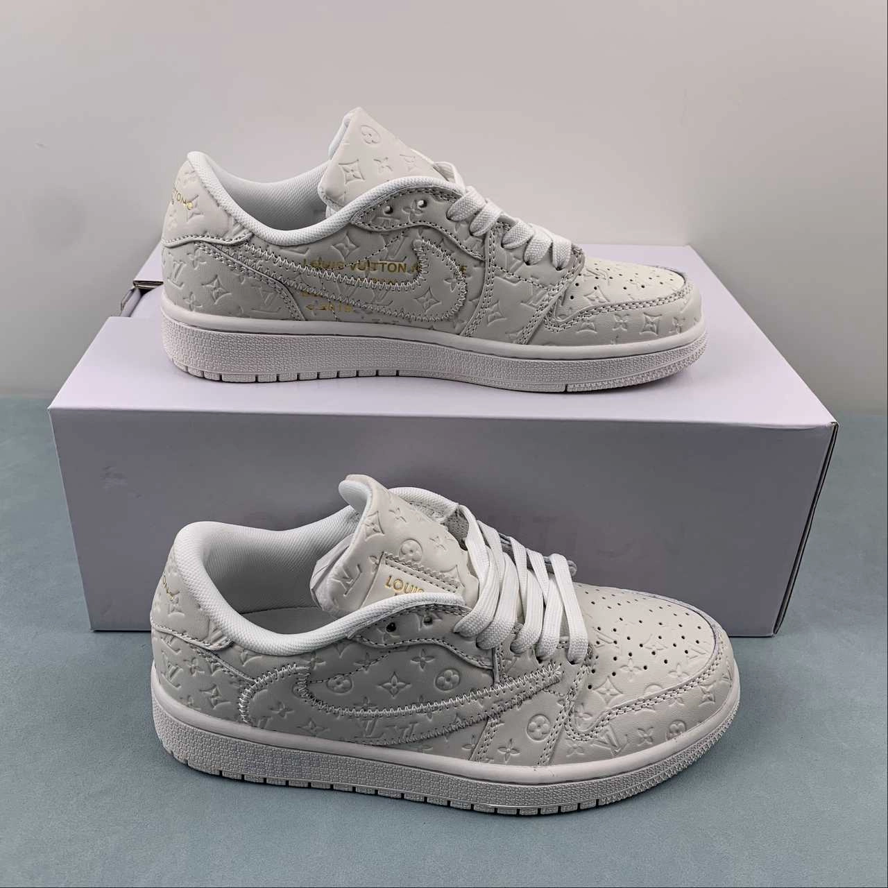 Off-White x Travis Scott x LV x Air Jordan 1 Low White MS0232 Active