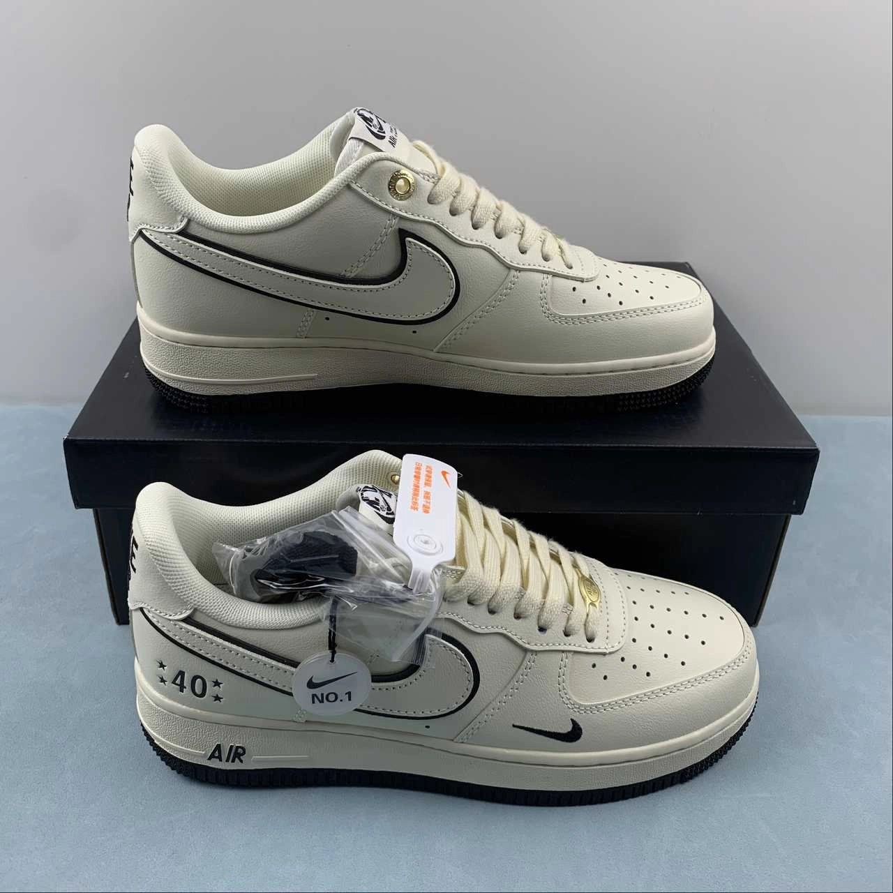 Air Force 1 07 Low Cream Black Metallic Gold DQ7658-108 Low Impact Wear Often