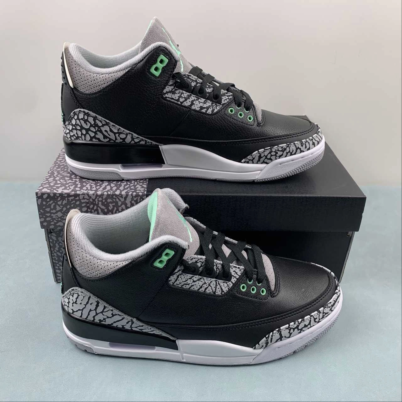 Air Jordan 3 Retro Bright Green Wolf Gray Black White CT8532-031 Breath Flow