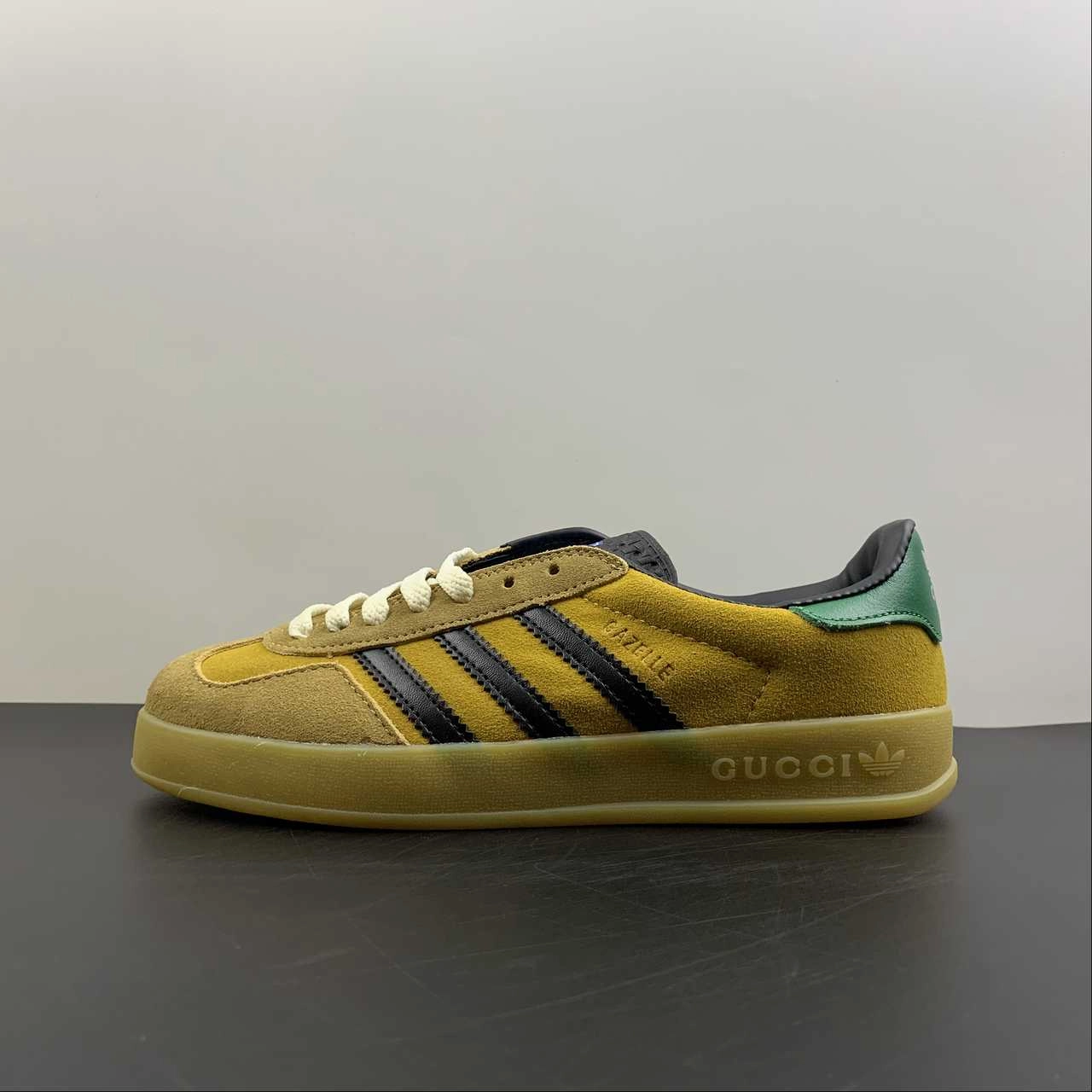 Adidas x Gucci Gazelle Taupe Khaki Green Black rollerblading shoes