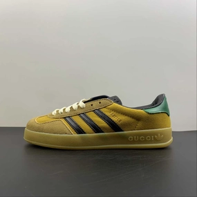 Adidas x Gucci Gazelle Taupe Khaki Green Black rollerblading shoes