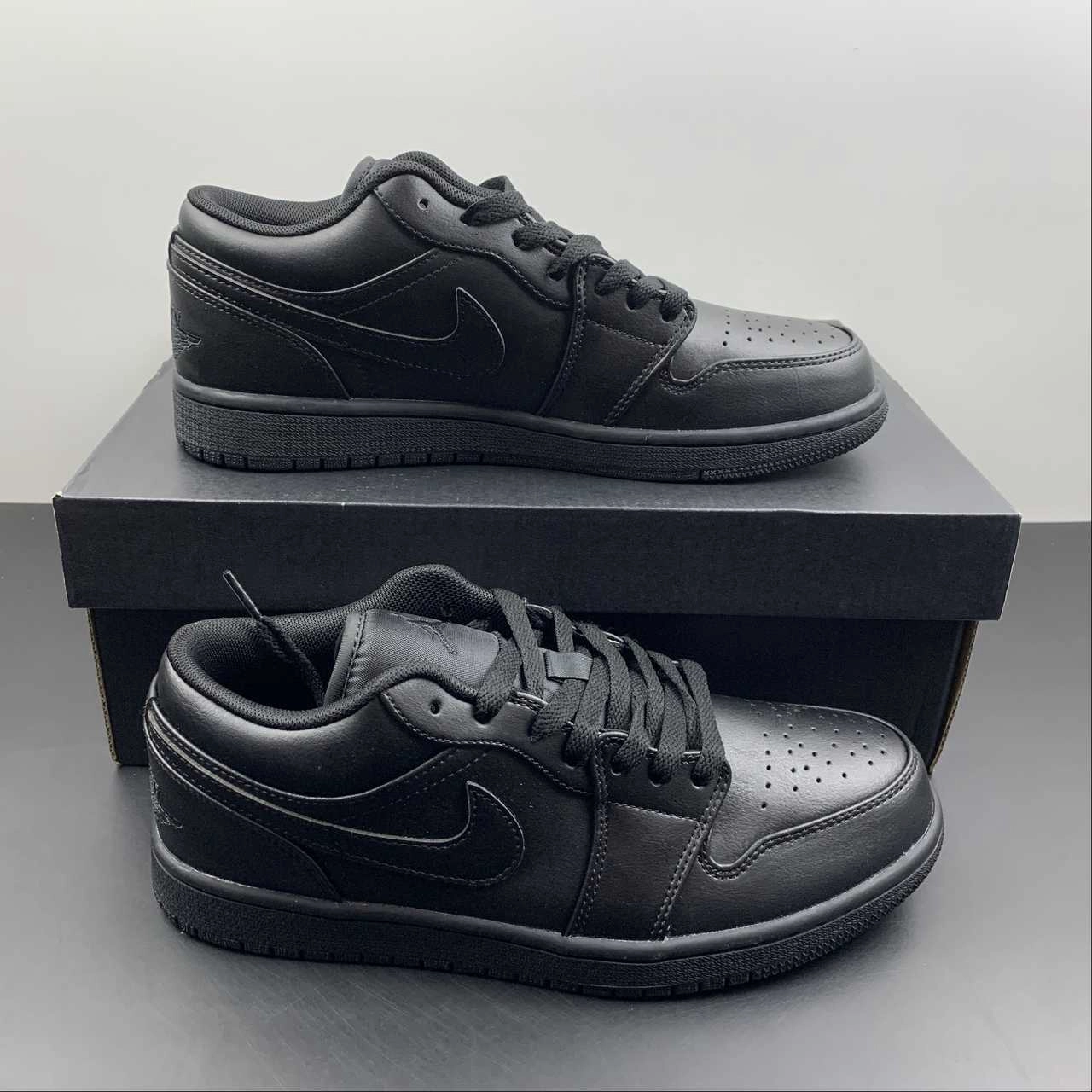 Fast Track Air Jordan 1 Low Triple Black 553558-093