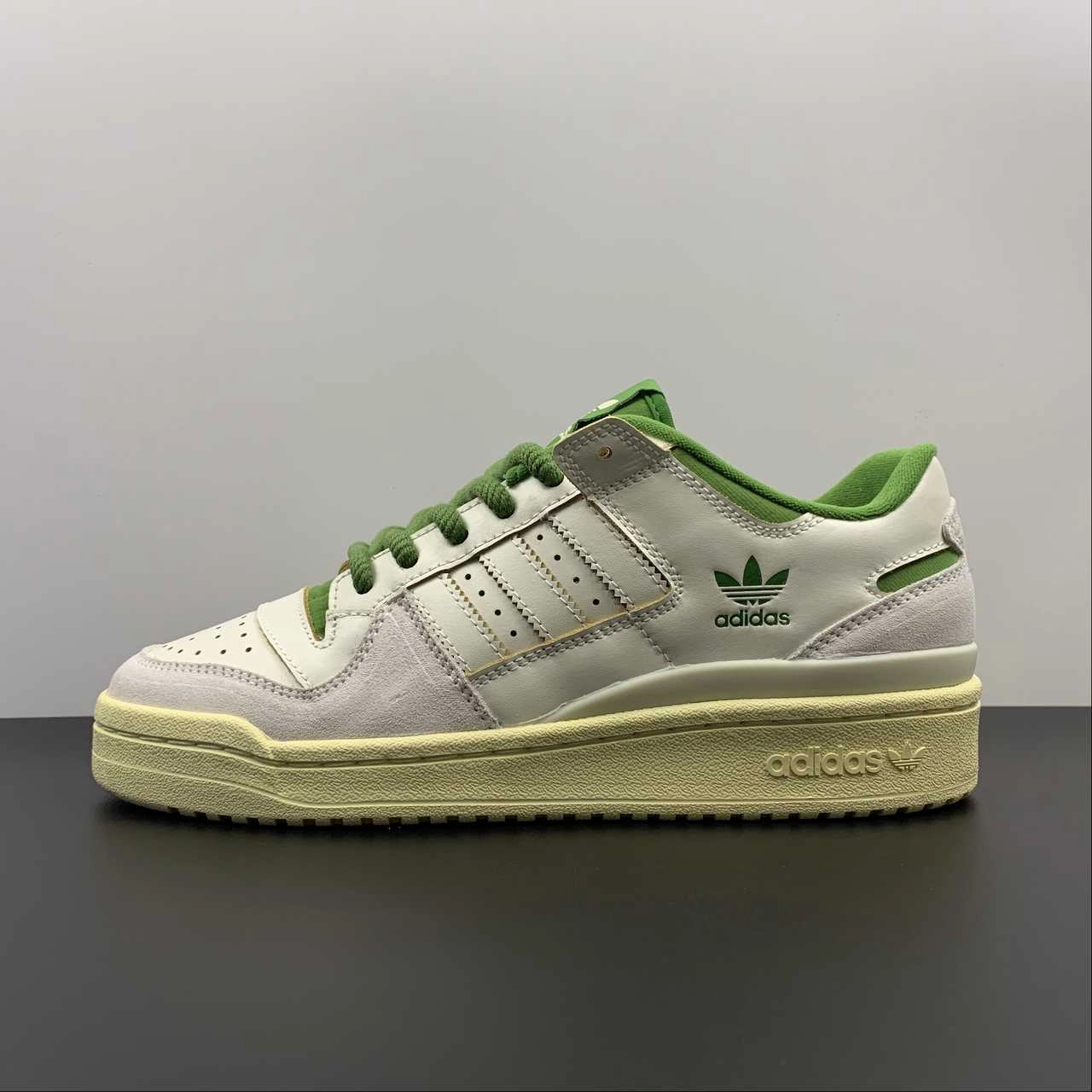 Precision Bonded Overlays Adidas Forum 84 Low CL Milky White Green FZ6296