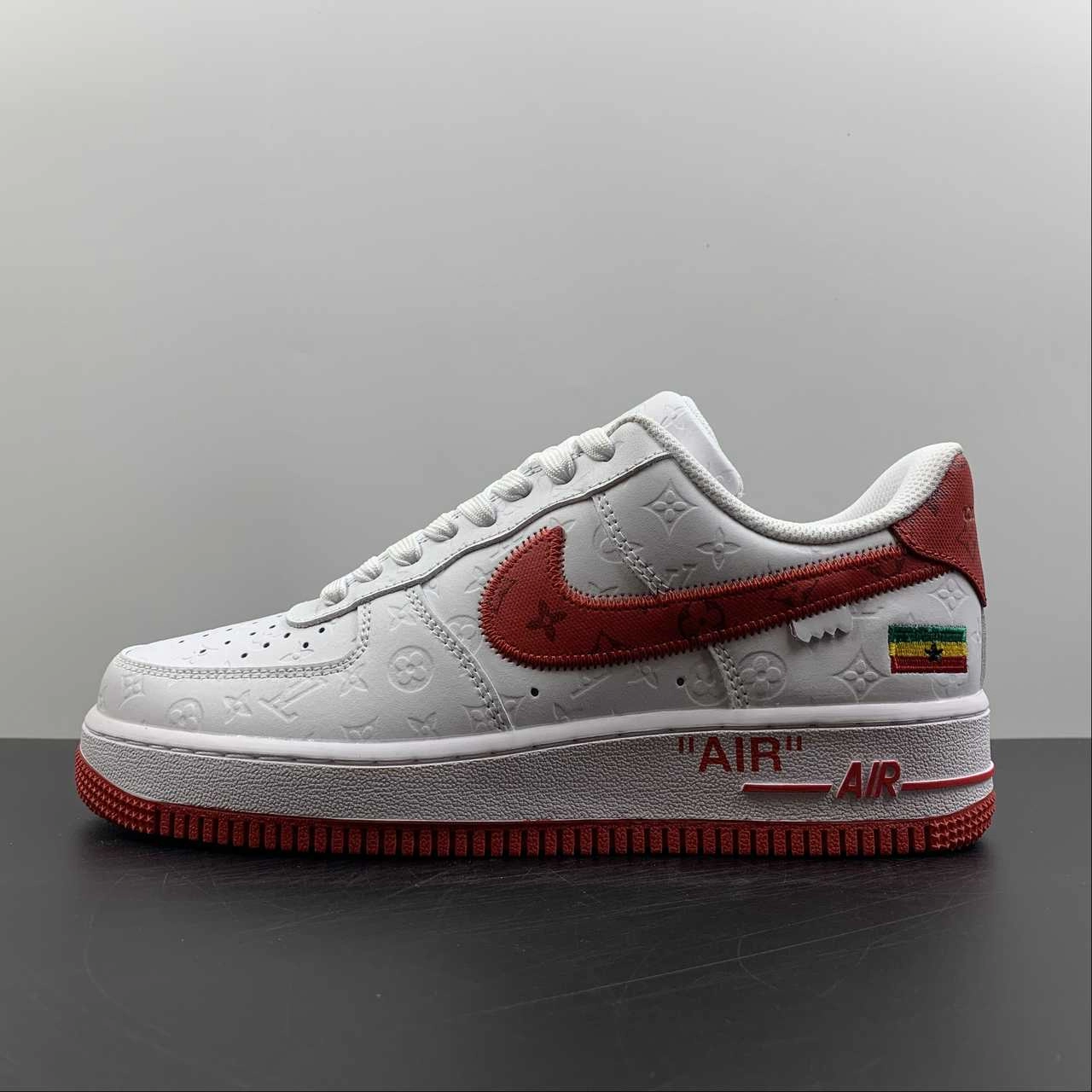 Chic Look Louis Vuitton x Air Force 1 White and Red Flag LD0212
