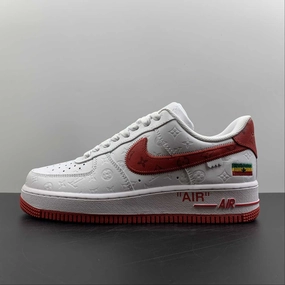 Chic Look Louis Vuitton x Air Force 1 White and Red Flag LD0212