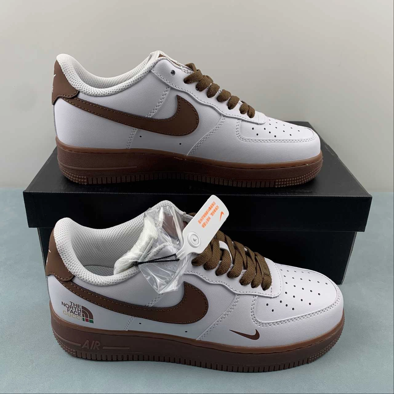 The North Face x Gucci x Air Force 1 07 Low White Brown DH7561-188 Relaxed Cushion