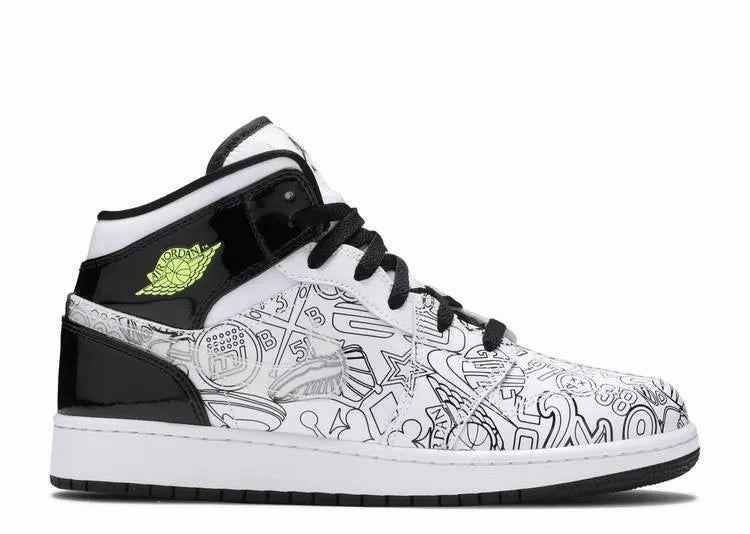 Air Jordan 1 Mid DIY (GS) Adaptive Look Waterproof Barrier Tech