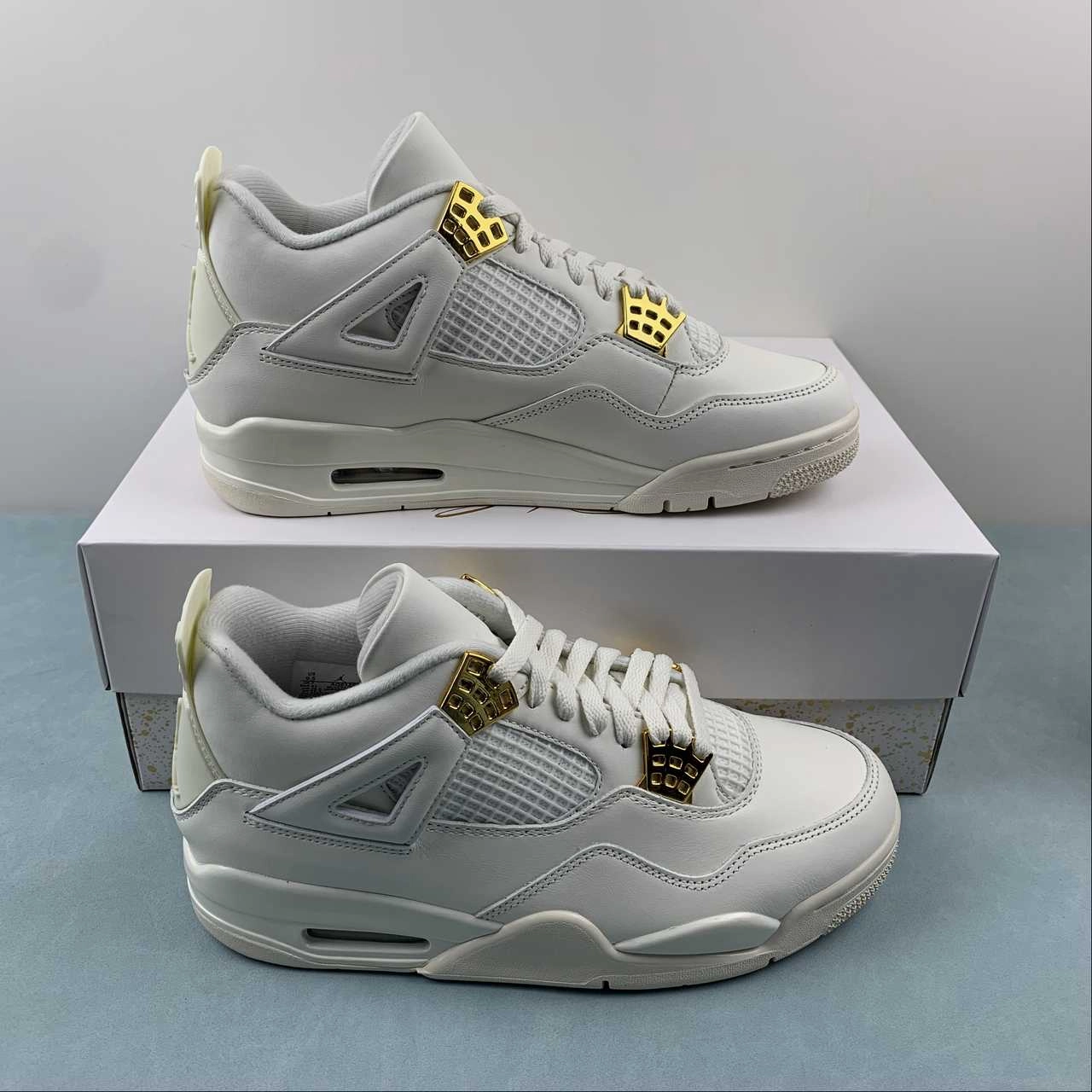 Abrasion Shield Technology Air Channels Air Jordan 4 Retro Sail Metallic Gold Black AQ9129-170