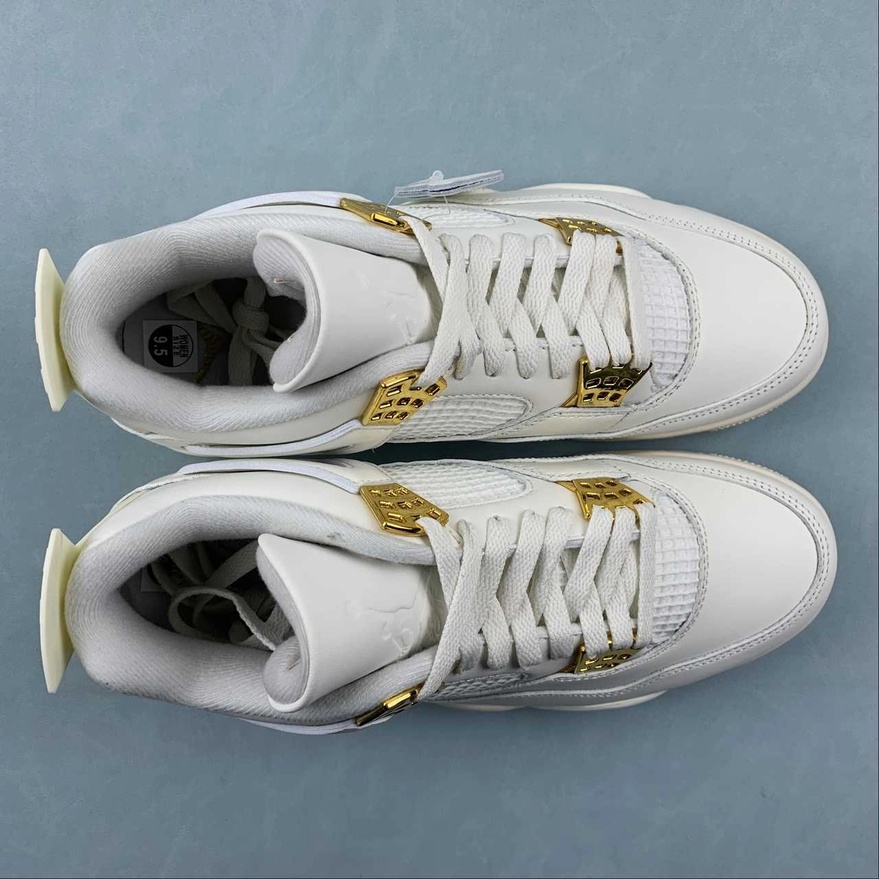 soft feel Dynamic Foot Rocking Systems Air Jordan 4 Retro Sail Metallic Gold Black AQ9129-170