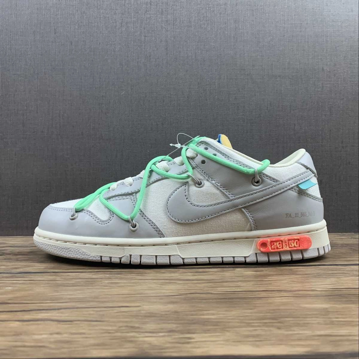 Dunk Low X Off-White 'Lote 26 de 50' DM1602-116 Ergonomic Footbed Slip Resistant Soles