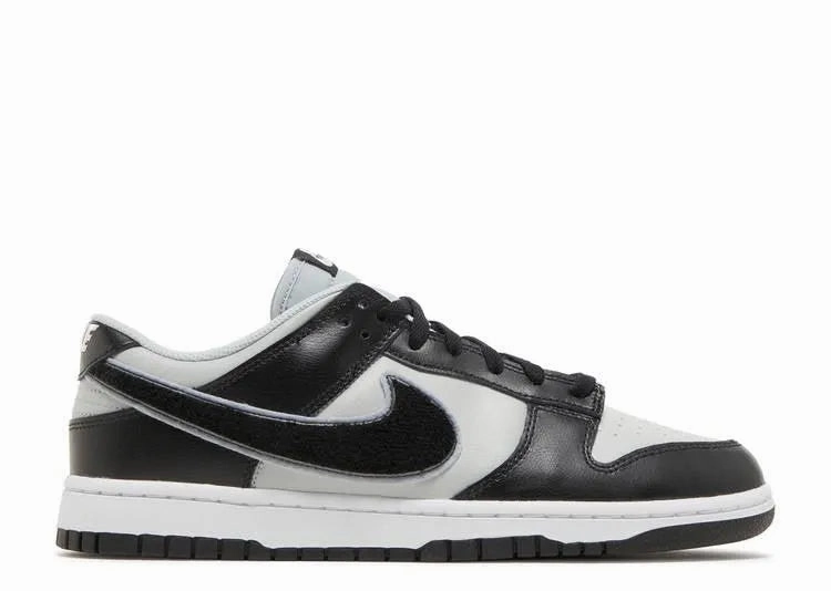 Low Drop Profile Multi Density Sole Nike Dunk Low Chenille Swoosh Black