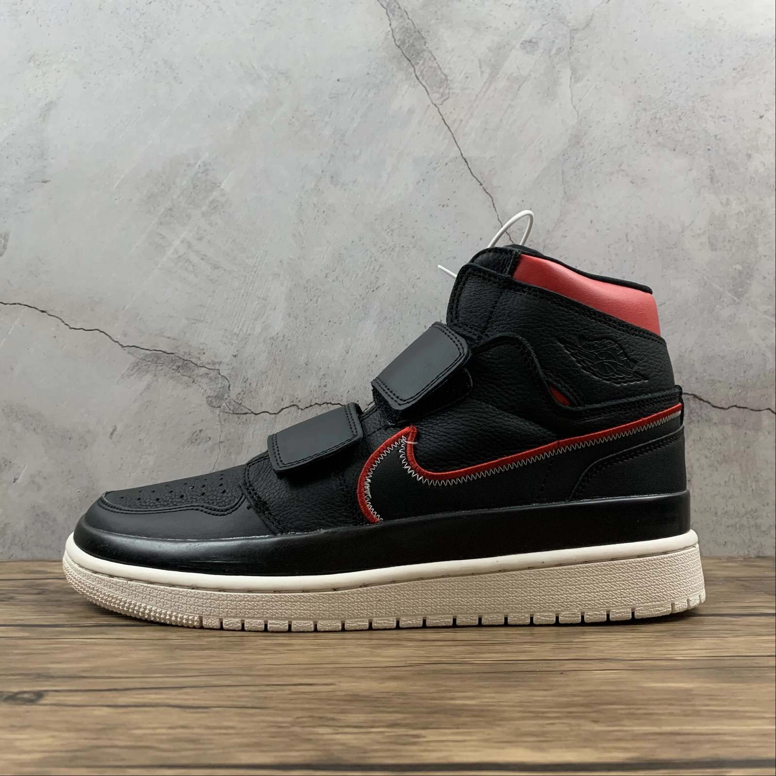 All Day Comfort Tech Air Jordan 1 Re Hi Double Strp Black Red AQ7924-016