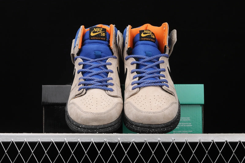 Dunk High Premium SB Acapulco Gold Grain Black Sandtrap Bright Mandarin 313171-207 Impact Diffusing Design