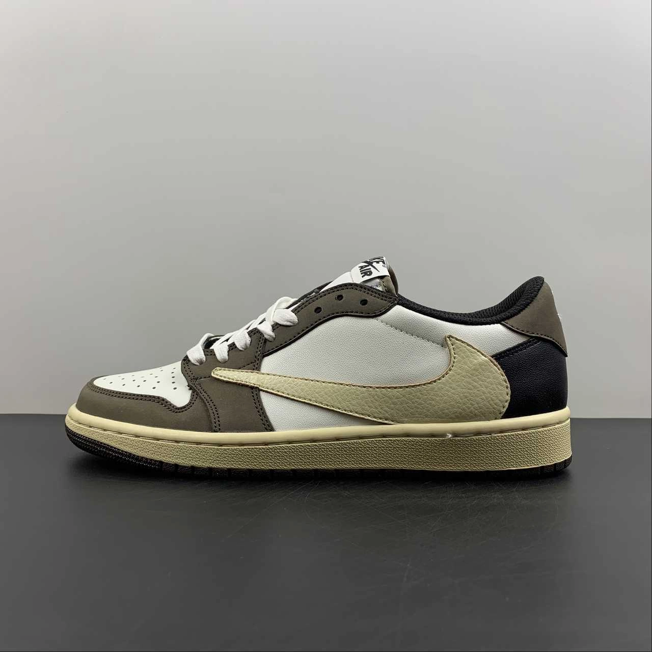 Air Jordan 1 Retro Low OG SP ??Travis Scott?? Black Brown Barb DM7866-851 Casual Appeal Non-marking sole