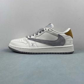 Fragment Design x Travis Scott x Air Jordan 1 Low OG SP LV Off White Grey Brown LX1988-800 Ultra Comfort Versatile Look