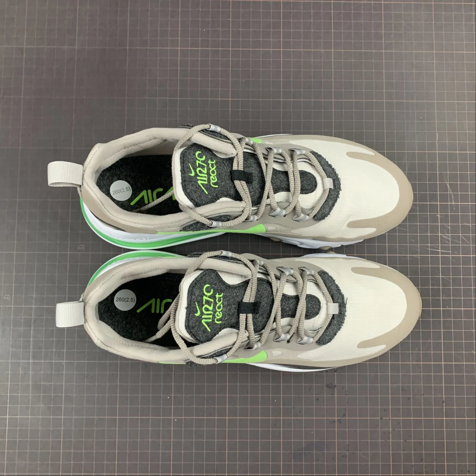 Air Max 270 React Moon Particle Electro Green CQ4598-231 Non   Slip Outsole
