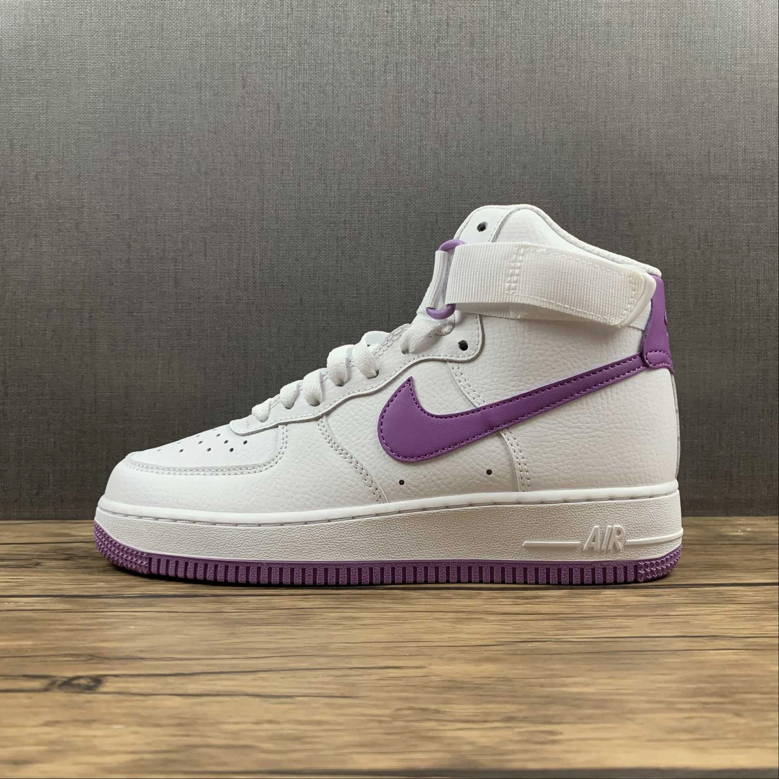 Air Force 1 High White Dark Orchid-White 334031-112 All-Day Support