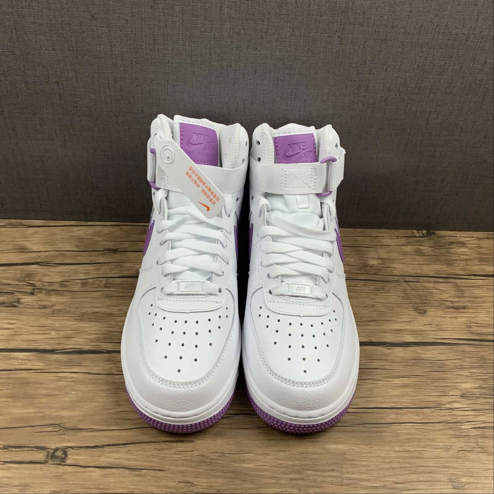Air Force 1 High White Dark Orchid-White 334031-112 Minimal Comfort Casual Vibe