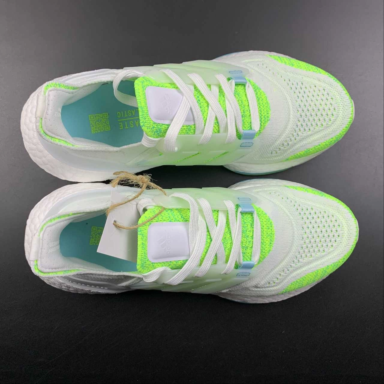 Adidas UltraBoost 22 White Fluorescent Green GX5926 Modern sole Everyday Casual