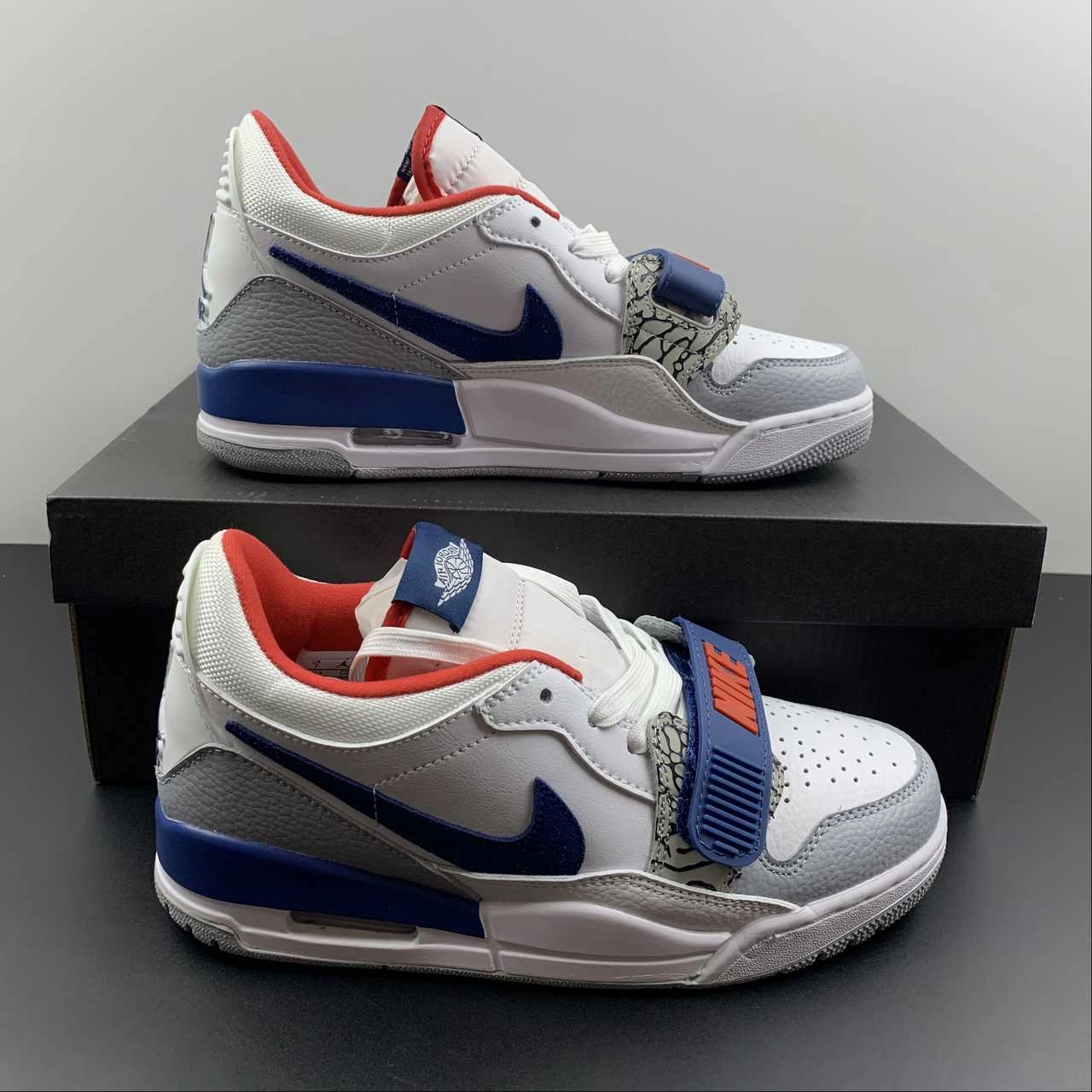 Air Jordan Legacy 312 Low White Blue CD7069-104 Dynamic Flex Grooves Torsion Bar System