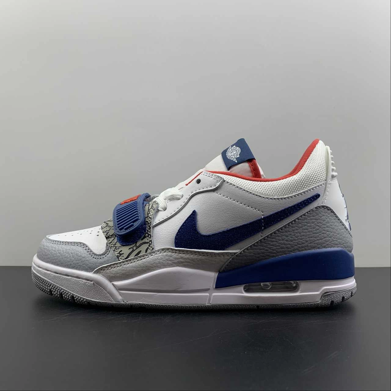 Air Jordan Legacy 312 Low White Blue CD7069-104 Quick Dry Fabric Lockdown Ankle Strap