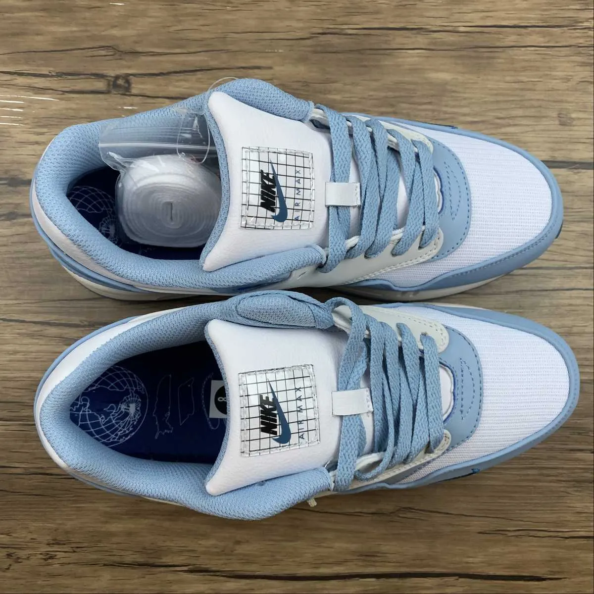 unisex running shoes Air Max 1 Blueprint White Dark Navy Blue Milk Blue DR0448-100