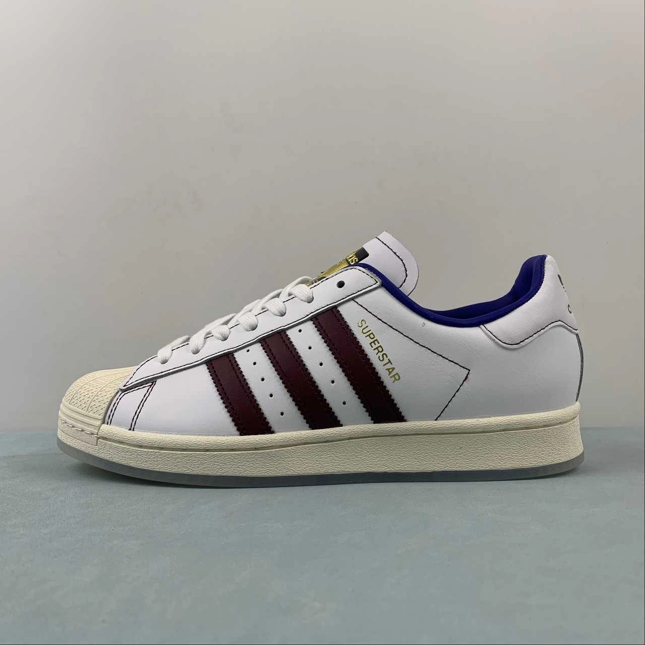 WaterResistantCoating speed - work Adidas Superstar 82 White Maroon Blue IE0020