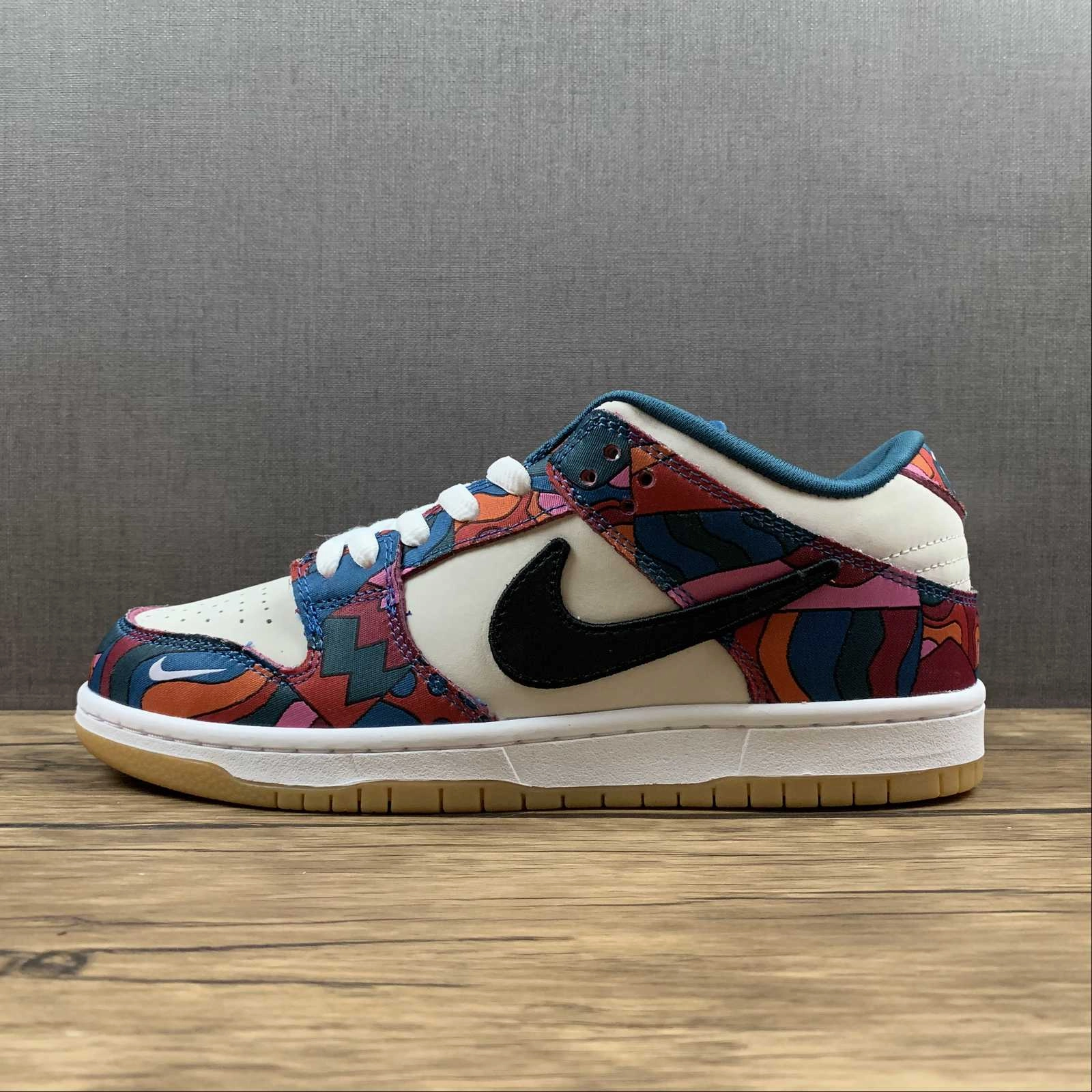 Water Resistant SB Dunk Low Parra 2021 Fire Pink Gym Red Mocha Royal Blue DH7695-600