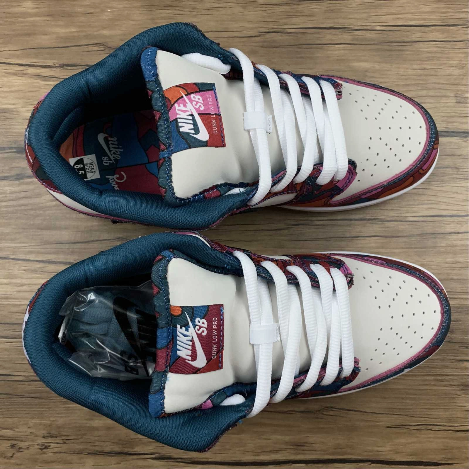 SB Dunk Low Parra 2021 Fire Pink Gym Red Mocha Royal Blue DH7695-600 Impact Resistance