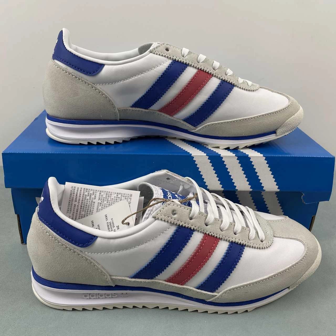 hiking - like running shoes narrow - width shoe choice Adidas SL 72 OG White Blue Red FV4430