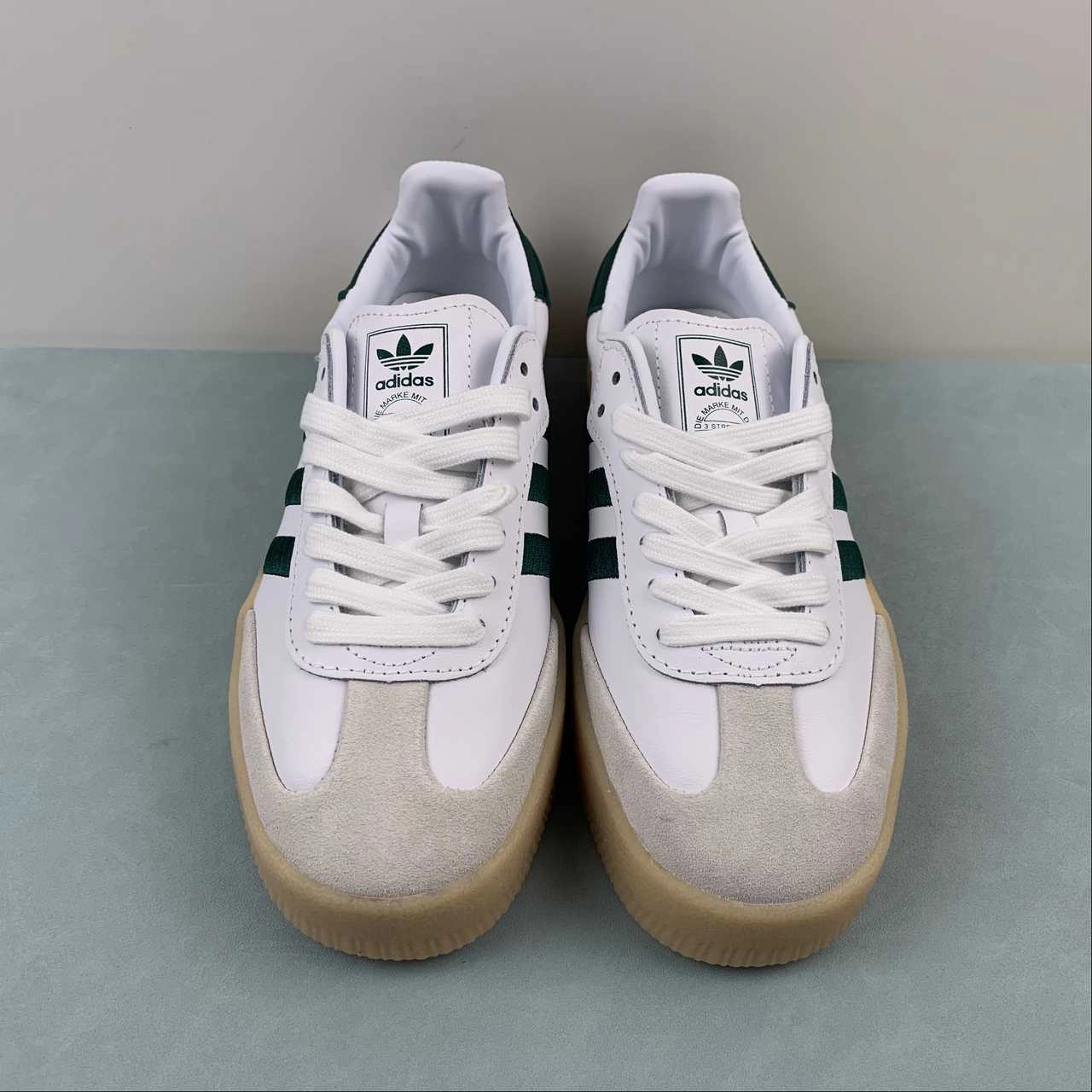 Indoor Daily Adidas Samba Vegan Cloud White Dark Green Gum ID0440