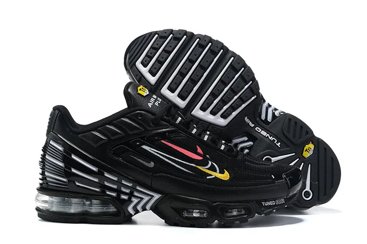 Air Max Plus 3 Black White Multi Color Swooshes CD0471-005 Lightweight Cushion lightweight synthetic shoes