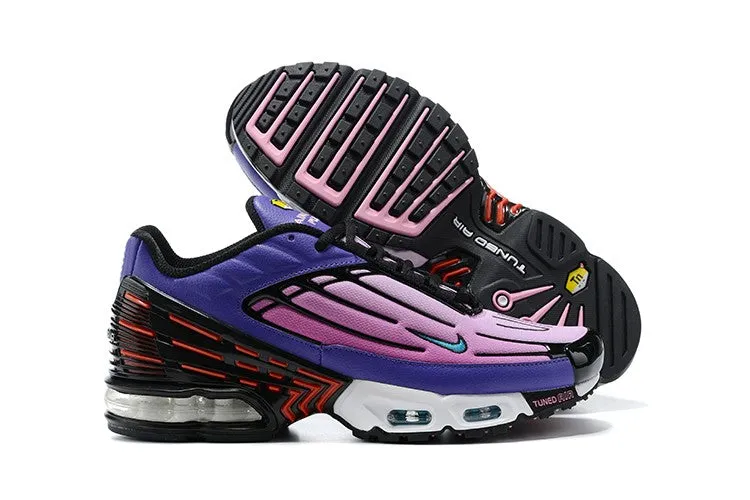 Air Max Plus 3 Pink Purple Blue Black CD7005 005 5K Run flat feet shoes
