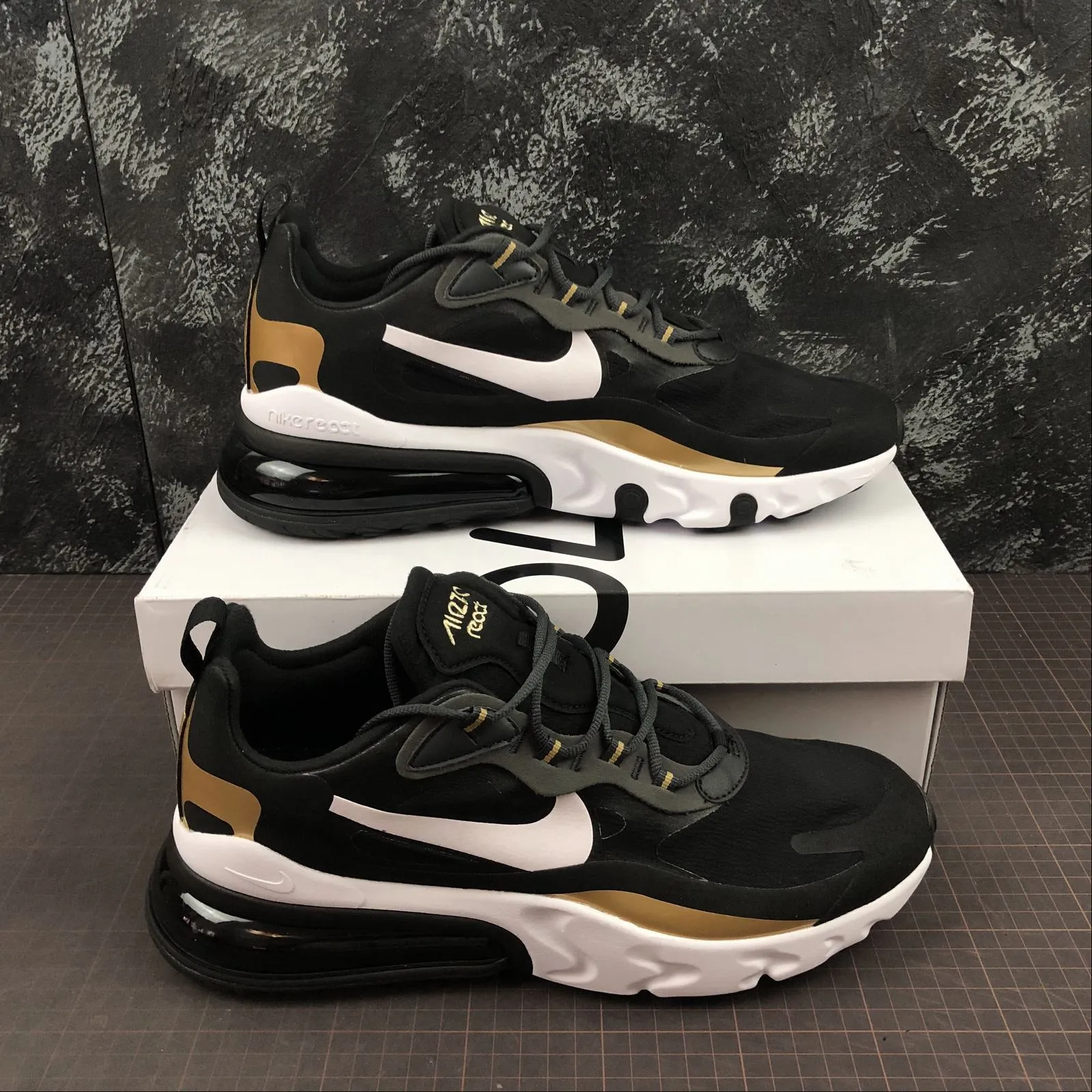 Indoor Comfort Air Max 270 React Black Gold AO4971-005
