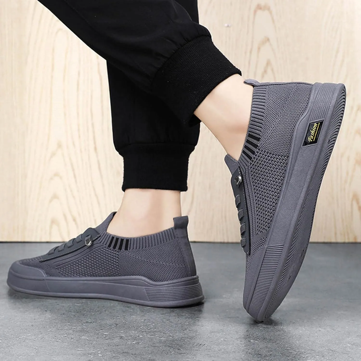 Arch Support Walking Shoes for Men Comfortable Lightweight Casual Walking Shoe Convenient Elderly Slip On Shoes