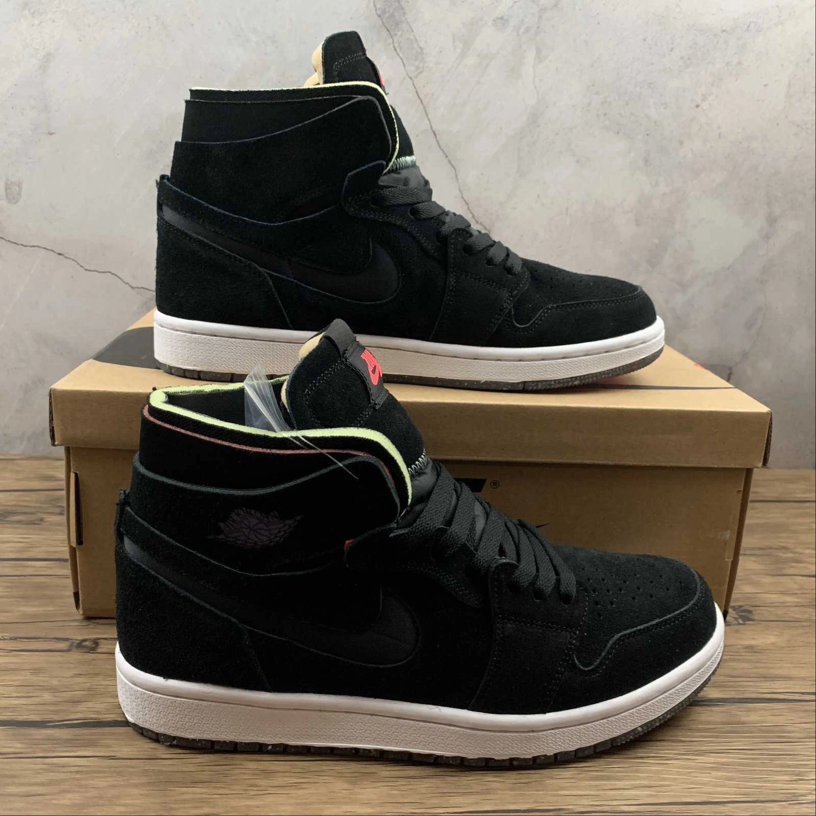 Micro Perforation Air Jordan 1 High Zoom Comfort Black Court Purple Hot Punch Green Glow CT0978-005