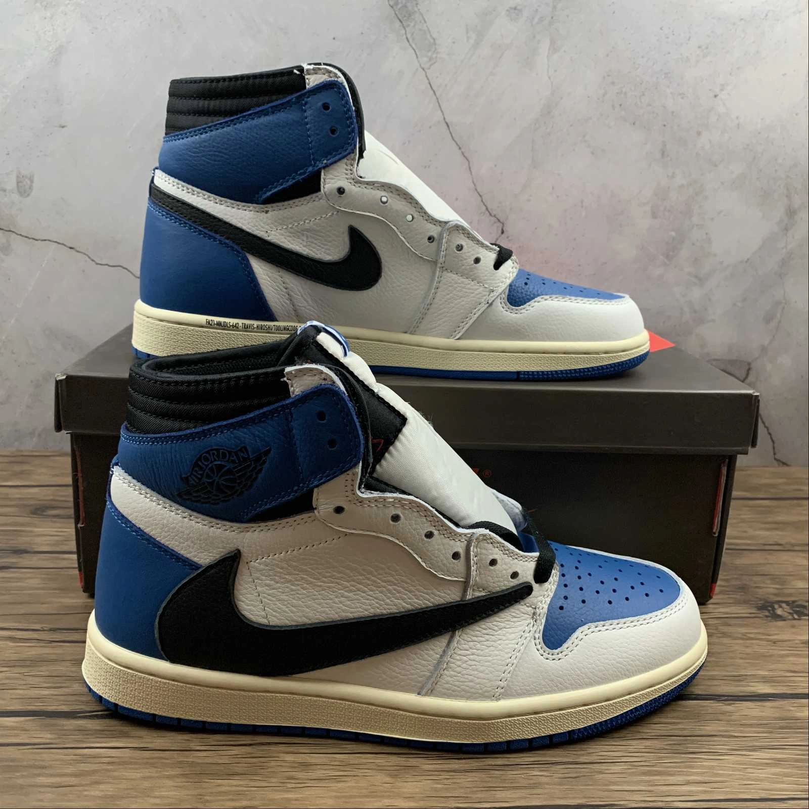 Air Jordan 1 High OG SP Sail Black-Mltry Blue-Shy Pnk MNJDLS-642 Street Touch Carbon Fiber Inlay