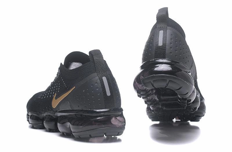 Adjustable Fit System Air VaporMax Flyknit 2.0 Black Gold 942842-203