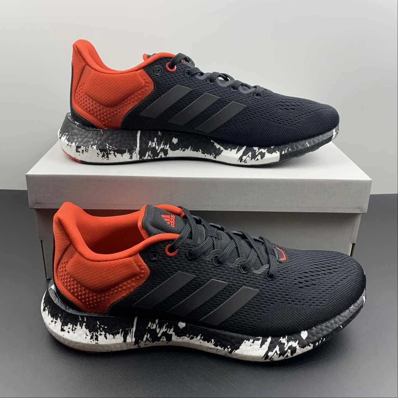 functional running shoes Adidas PureBoost 21 Black White Red GV7702