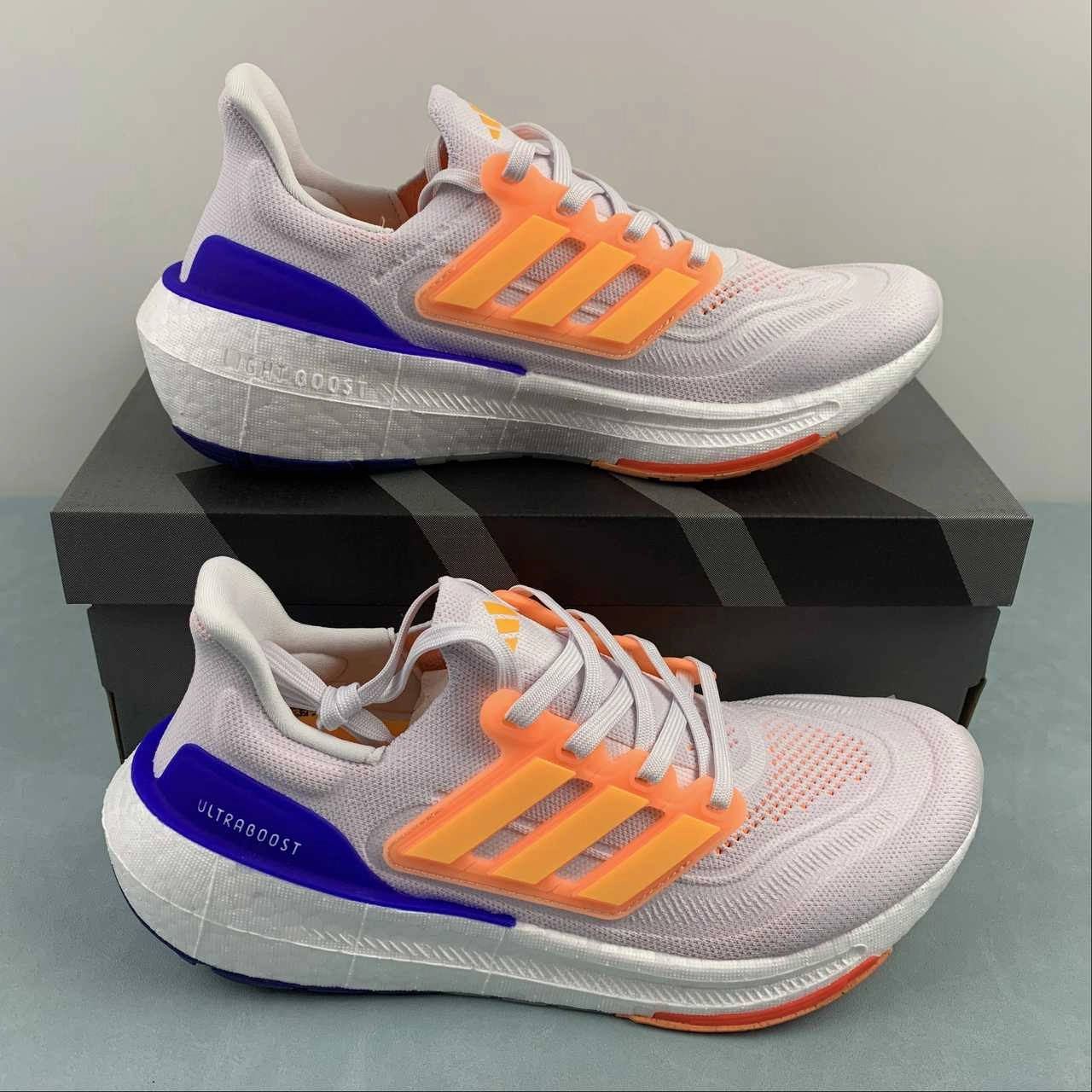 competitive running shoe function fabric - lining shoes Adidas Ultraboost Light Cloud White Solar Gold Lucid Blue HQ6352