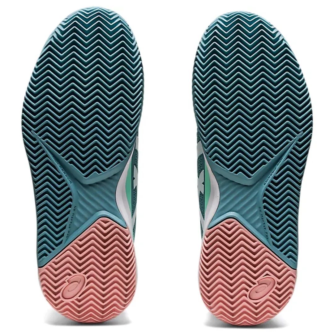 Asics Womens Gel Resolution 8 Smoke Blue/White Clay Tennis Shoes