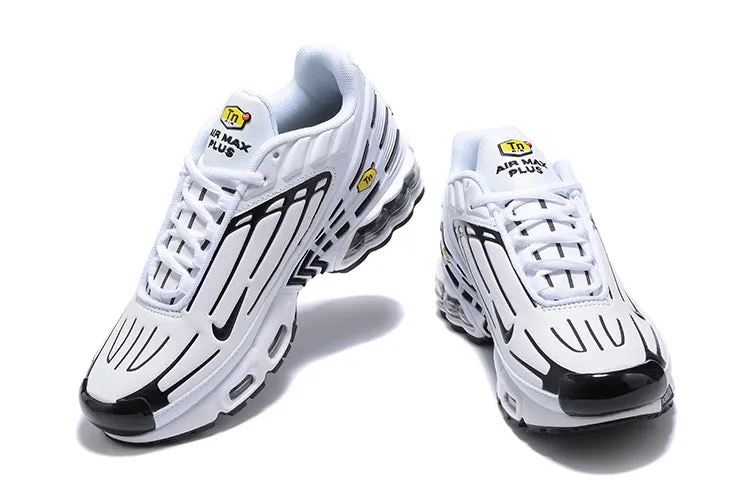Air Max Plus 3 LTR White Black-White-Chile Red stretchy fabric appliqued - finish - design shoes