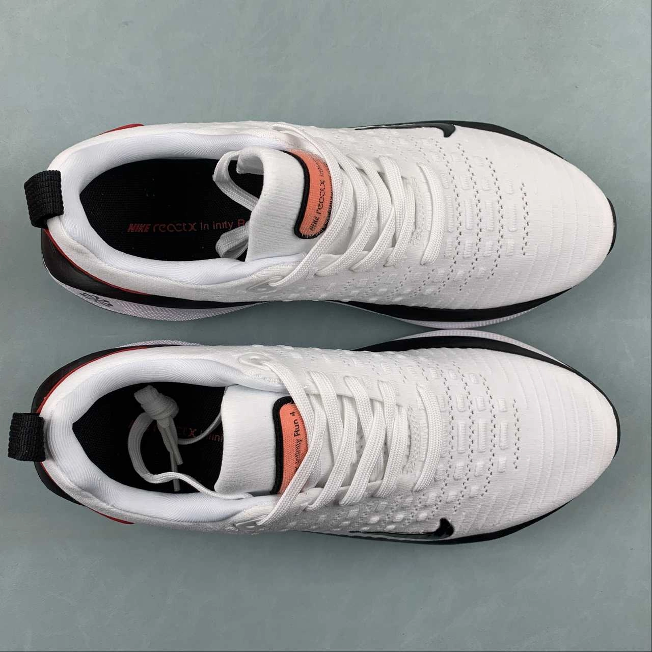track - and - field shoes travel - friendly Nike ReactX Infinity Run 4 White Black Light Crimson Platinum Tint DR2665-100