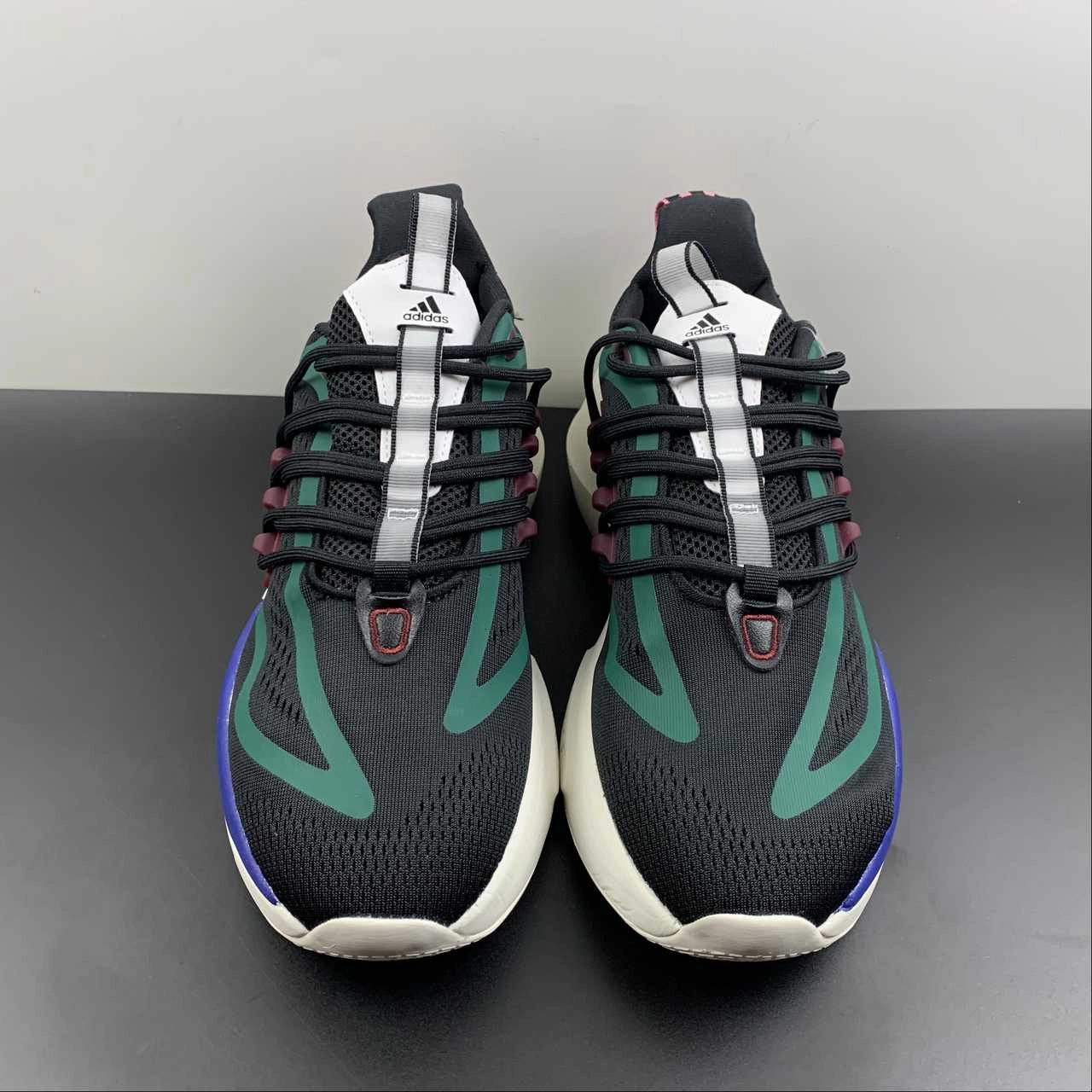 reinforced - heel - area shoes Ankle Cushion Adidas AlphaBoost V1 Green Black Blue White HP7318