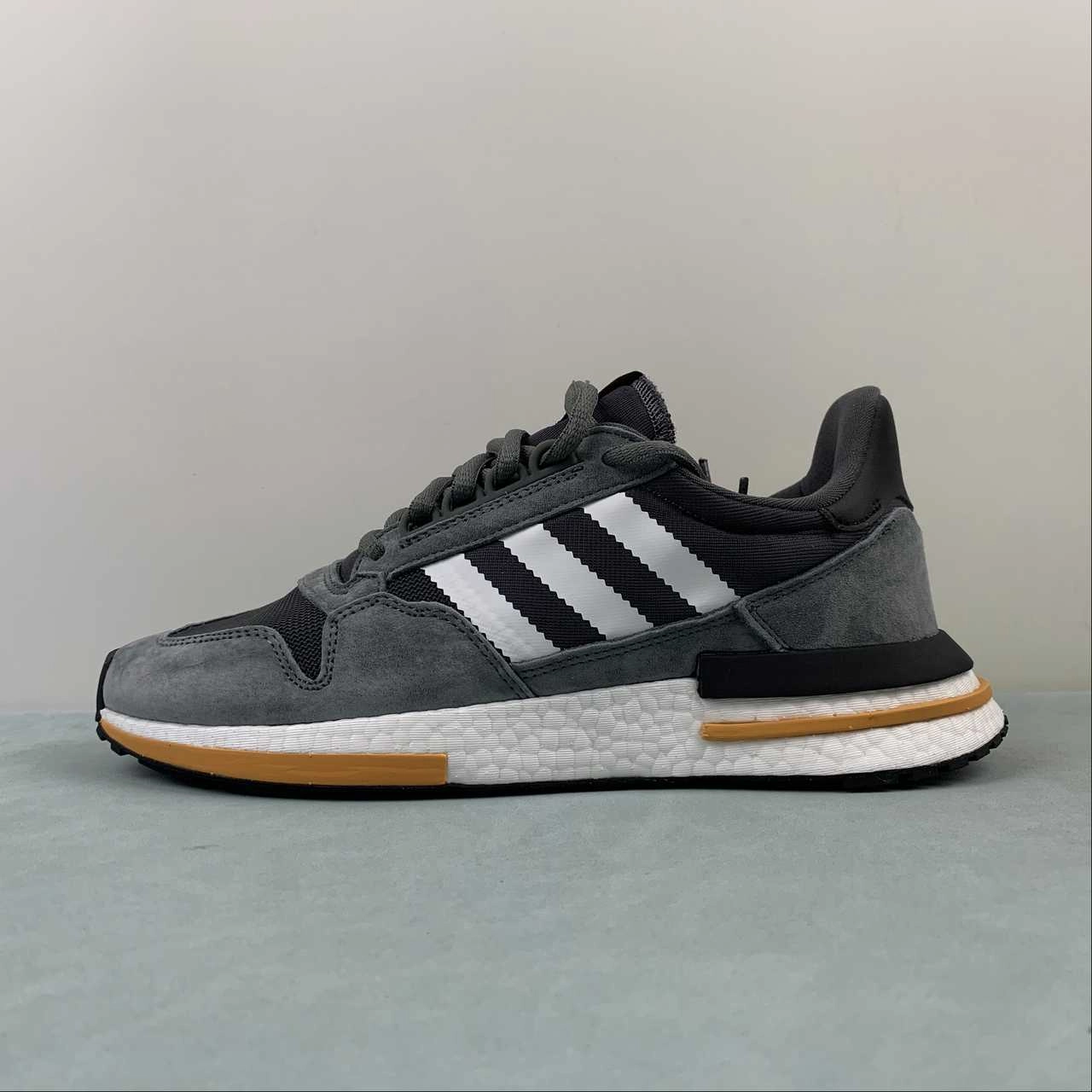 Adidas ZX 500 RM Grey Core Black Clear Orange B42388 weekend run shoes running on snow shoes
