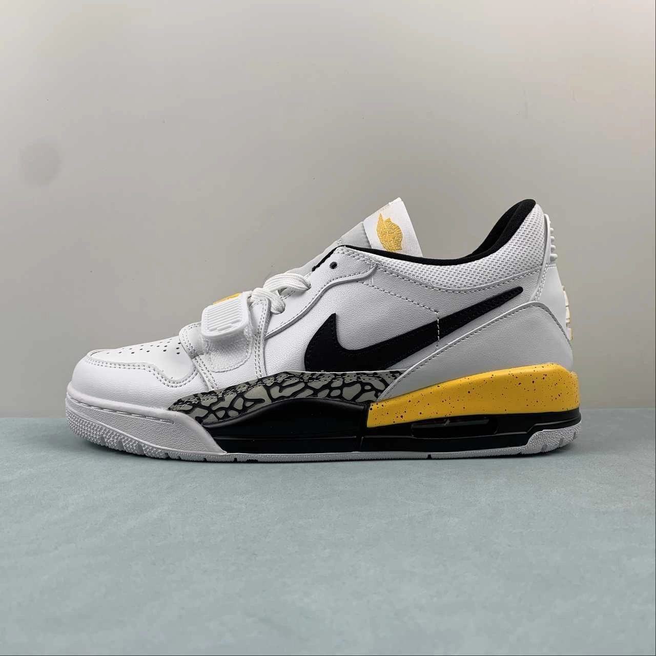 Air Jordan Legacy 312 Low White Yellow Ocher Wolf Gray Black CD7069-107 Thermal Regulating Liner