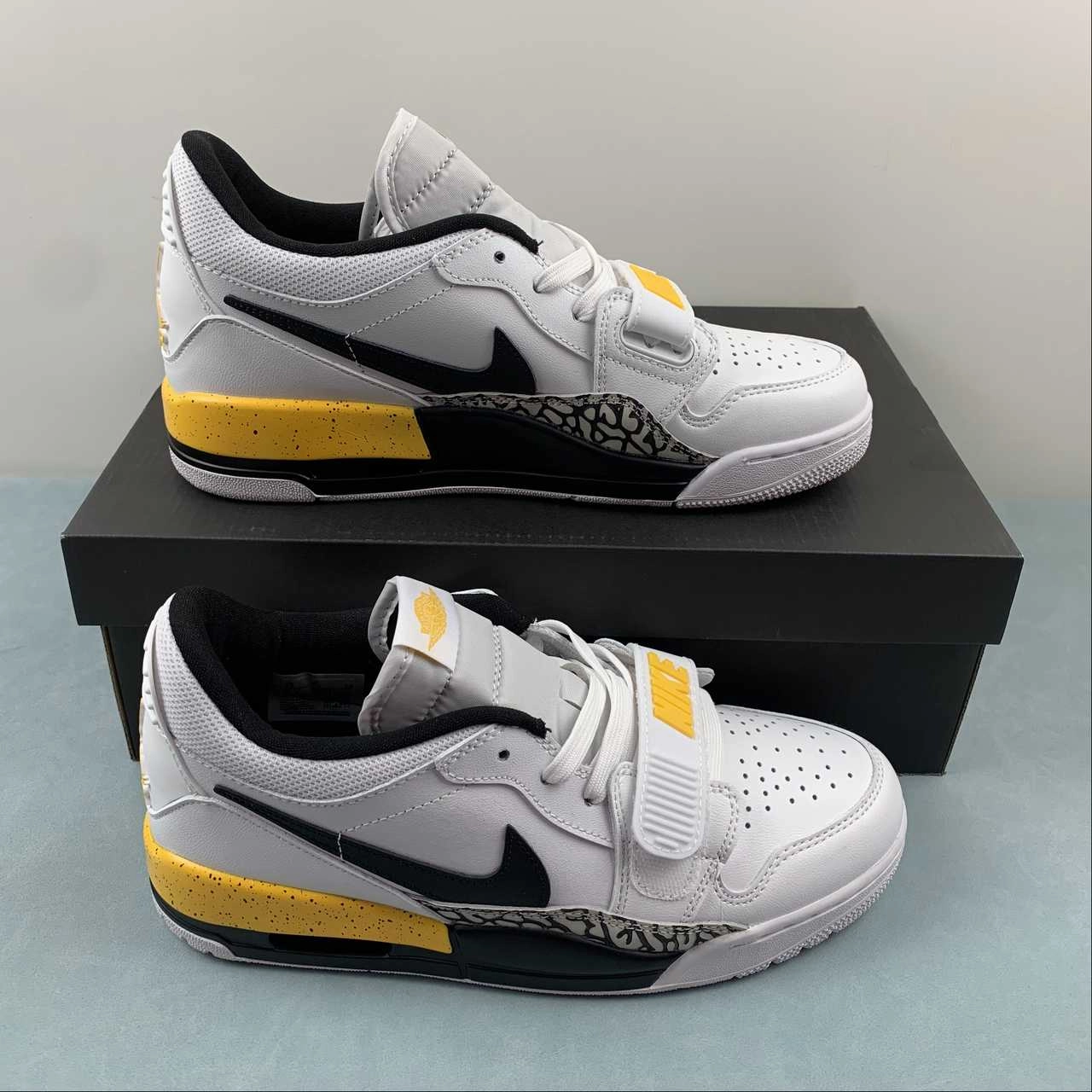 Air Jordan Legacy 312 Low White Yellow Ocher Wolf Gray Black CD7069-107 Heel Stabilizer